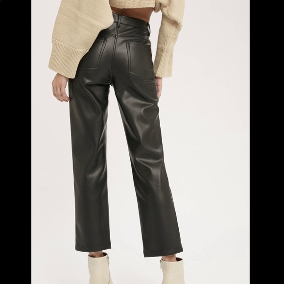 Miou Muse Vegan Leather Crop Pants - Picture 4 of 4